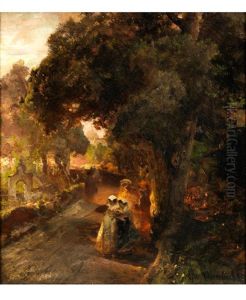 Im Park Der Villa Medici Im Abendlicht Im Park Der Villa Medici Im Abendlicht