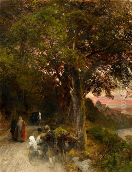 The Pope Walking By Castel Gandolfo - view 1