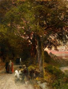 The Pope Walking By Castel Gandolfo by Oswald Achenbach
