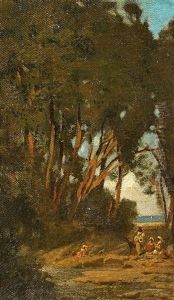 Gesellschaft Im Park by Oswald Achenbach