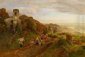 Abendstimmung Bei Ravallo In Der Romischen Campagna