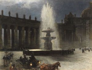 Der Petersplatz Bei Vollmond Der Petersplatz Bei Vollmond
