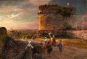 A Road Alongside Ruins by Oswald Achenbach