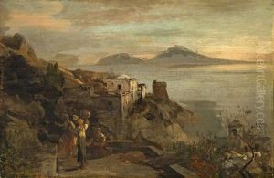 The Gulf Of Naples (study) by Oswald Achenbach