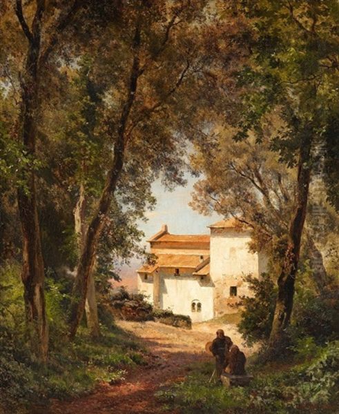 Wooded Landscape With A Monastery - view 1