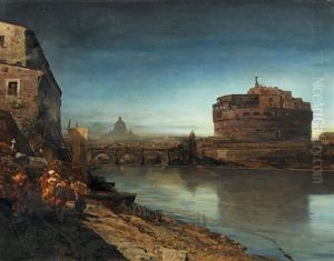 Abendstimmung Am Tiber In Rom