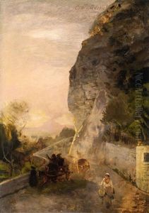 Landscape With Mount Vesuvius by Oswald Achenbach