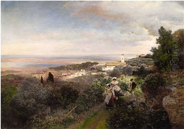 The Footpath From Ariccia To Albano With View On The Roman Campagna - view 1