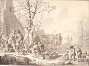A Village Scene: November by Nicolaes Matthijsz. Aartman