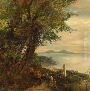 In Den Hugeln Am Golf Von Neapel by Oswald Achenbach