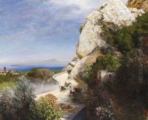 Capo D'orlando An Der Strase Zwischen Sorrent Und Castellamare by Oswald Achenbach