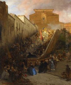 Prozession An Der Sa. Maria In Aracoeli In Rom