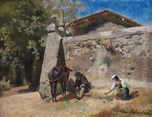 Rast In Der Mittagshitze by Oswald Achenbach