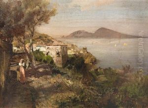 View Over The Bay Of Naples by Oswald Achenbach