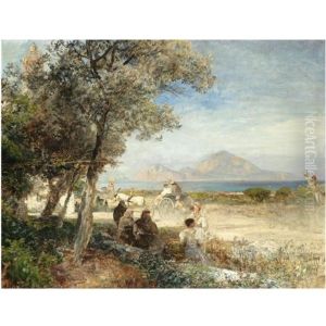Blick Auf Den Golf Von Neapel by Oswald Achenbach