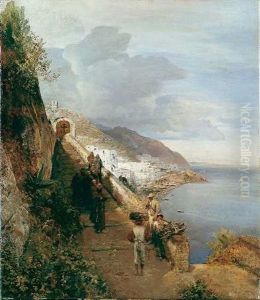 Aufgang Zum Kloster Am Golf Von Sorrent