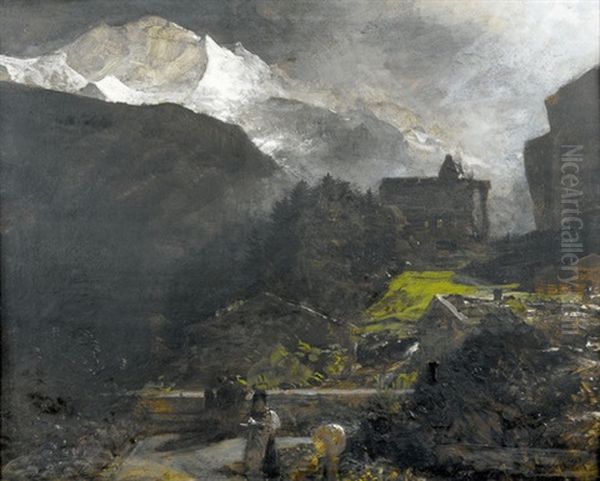Jungfrau Und Lauterbrunnental Bei Mondschein - view 1