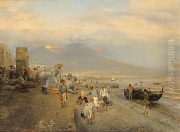 Vue De Naples Au Soleil Couchant - view 1