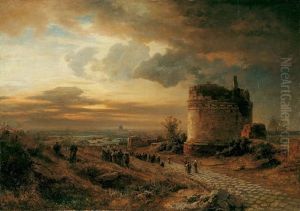 Blick Auf Rom Von Dem Grabmal Der Cecilia Metella by Oswald Achenbach
