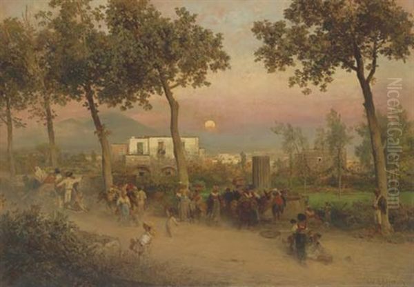 Near Naples, Moonrise - view 1