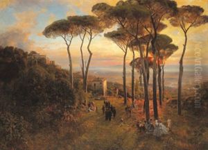 Sommerabend by Oswald Achenbach