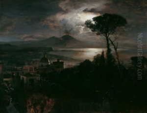 Nachtstimmung Am Golf Von Neapel by Oswald Achenbach