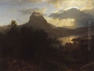 Abendliche Weinlese Uber Einem Italienischen Gebirgssee