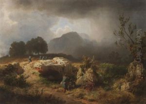 Im Gebirge. Ein Trupp Italienischer Infanteristen Bei Aufziehendem Gewitter Im Gebirge. Ein Trupp Italienischer Infanteristen Bei Aufziehendem Gewitter
