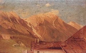 Fruhmorgendliche Berglandschaft Bei Innsbruck by Oswald Achenbach