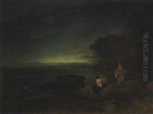Abendstimmung Am Meer (am Golf Von Neapel?) by Oswald Achenbach
