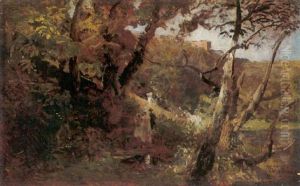 Spaziergang Am See by Oswald Achenbach