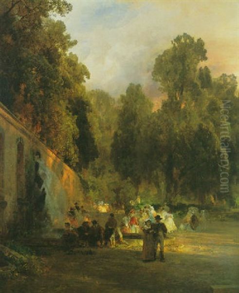 Gesellschaft Im Park Der Villa Torlonia In Frascati - view 1