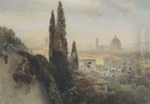 Ansicht Von Florenz Mit Dem Blick Auf Den Dom by Oswald Achenbach