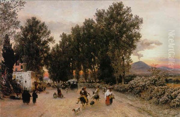 Gezicht Op Napels, Met In De Verte De Vesuvius - view 1