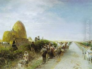In Der Campagna Romana. Im Hintergrund Die Kuppel Des Petersdomes by Oswald Achenbach
