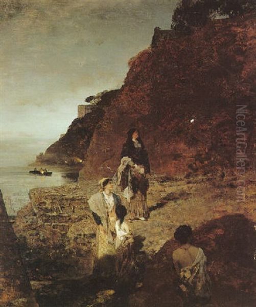 Italienische Frauen Am Ufer Bei Nacht - view 1