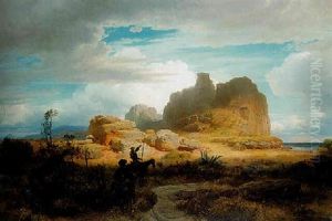 Don Quixote And Sancho Panza by Oswald Achenbach