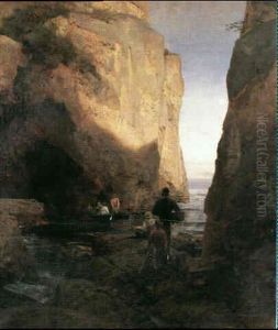 Entering The Grotto by Oswald Achenbach