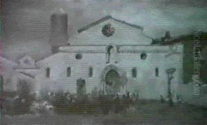 Vor Der Kirche St. Miniato In Florenz by Oswald Achenbach