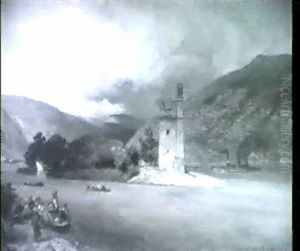 Blick Auf Den Rhein Bei Bingen by Oswald Achenbach