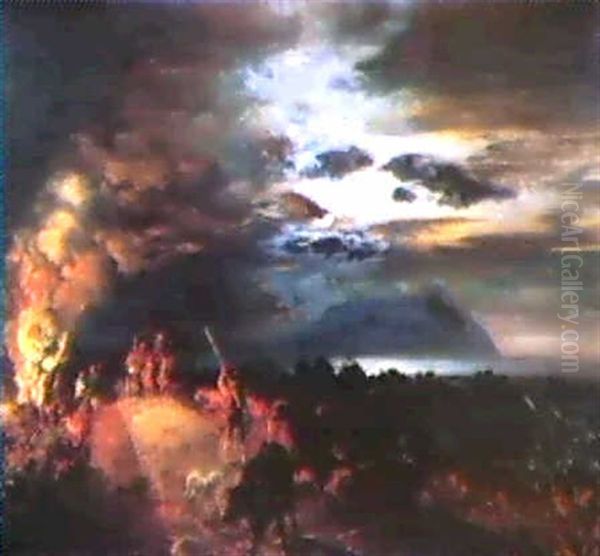 Nachtliches Feuer An Der Amalfi-kuste - view 1