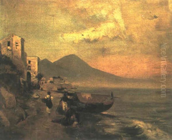 Italienische Strandlandschaft Mit Figurenstaffage - view 1