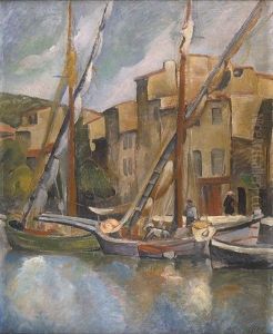 Pejzaz Z Lodziami by Jerzy Acher