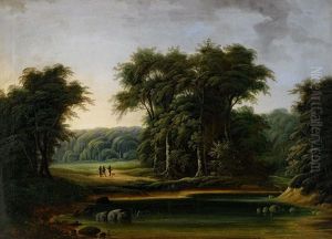 Landskap Med Jagare by August Achilles