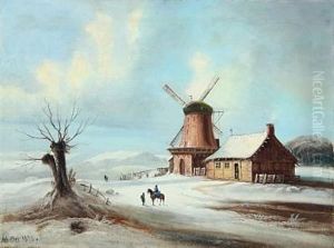 Vinterlandskab Med Scene Fra Trearskrigen