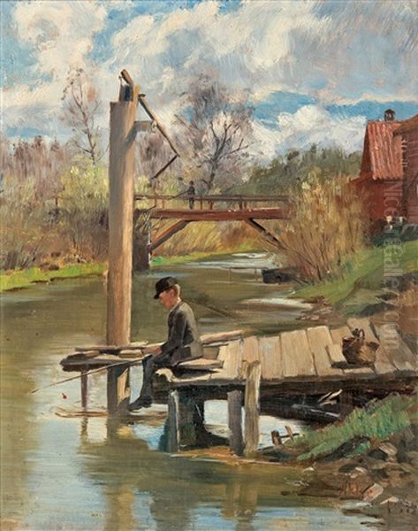 A Boy Fishing - view 1