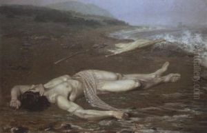 Leander's Body Washed Ashore by Johann Axel Gustaf Acke
