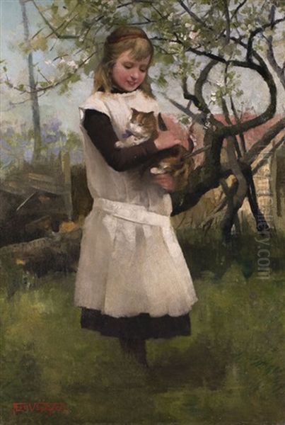 Junges Madchen Mit Katze - view 1