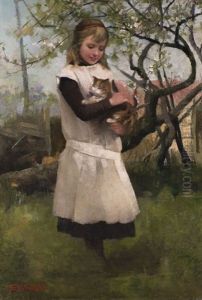 Junges Madchen Mit Katze by Floris van Acker