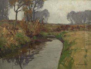 Herbst Am Niederrhein. Blick Auf Einen Bachlauf In Feld- Und Wiesenlandschaft Bei Kaiserswerth(?) Herbst Am Niederrhein. Blick Auf Einen Bachlauf In Feld- Und Wiesenlandschaft Bei Kaiserswerth(?)